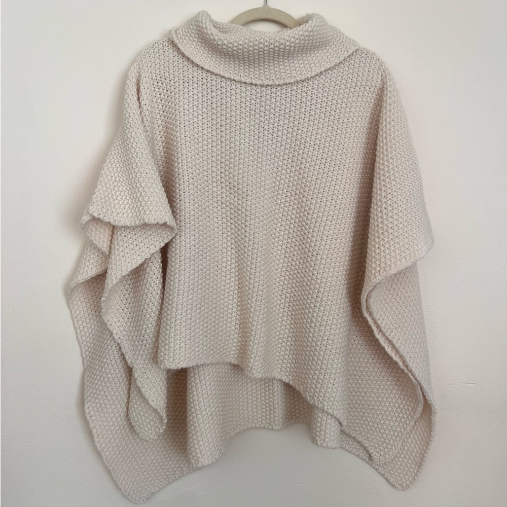 Cozy Cream Knit Sweater Poncho